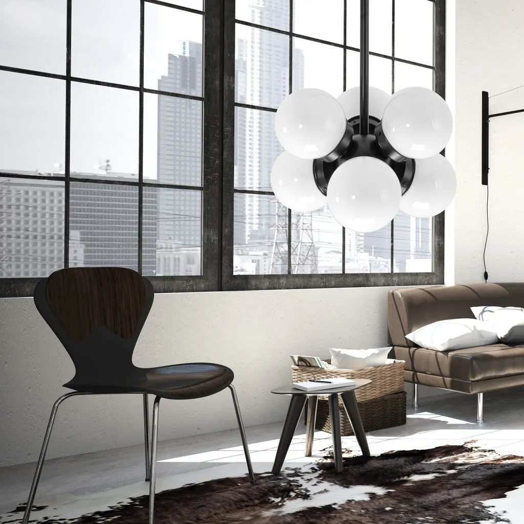 Suspension pour table à manger Toolight APP904-6CP noire - Style loft chic - 2