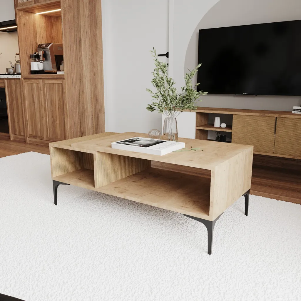 Table basse de salon chêne pour petits espaces 90x50cm Skye Decor