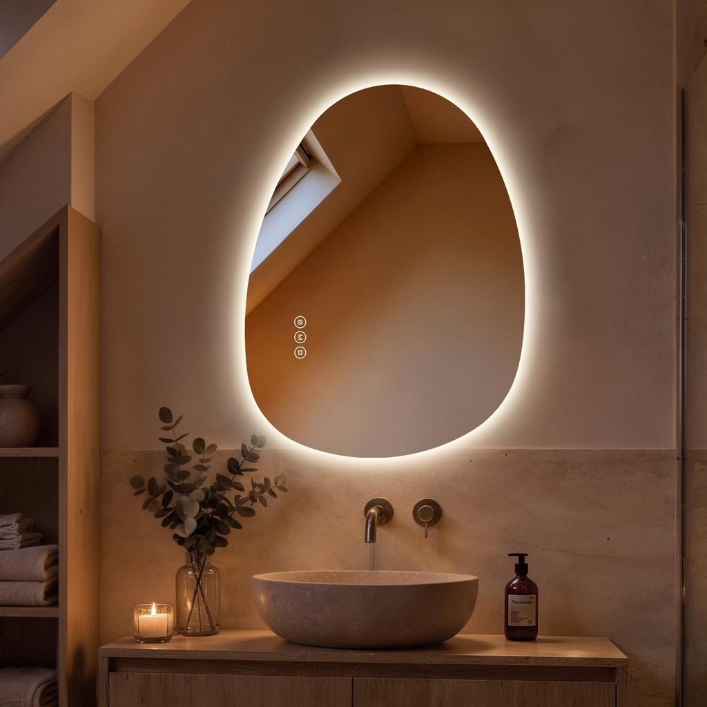 S'AFIELINA specchio da bagno con illuminazione 60×45 cm Immagine del prodotto 