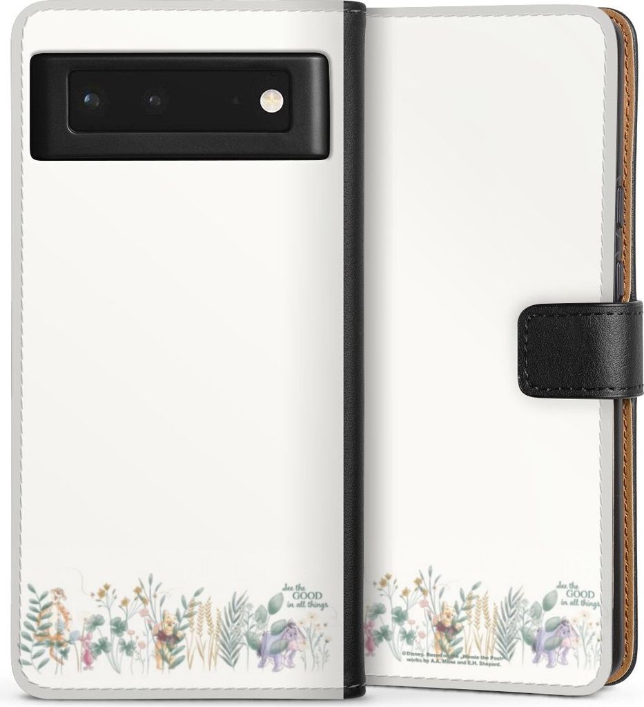 DeinDesign Klapphülle für Google Pixel 6 Handytasche Lederhülle Tasche Disney Winnie Puuh Eukalyptus