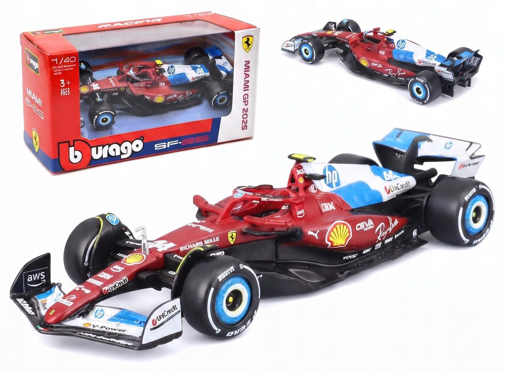 Bburago, model samochodu Ferrari SF-25, Grand Prix Miami Zdjęcie produktu 