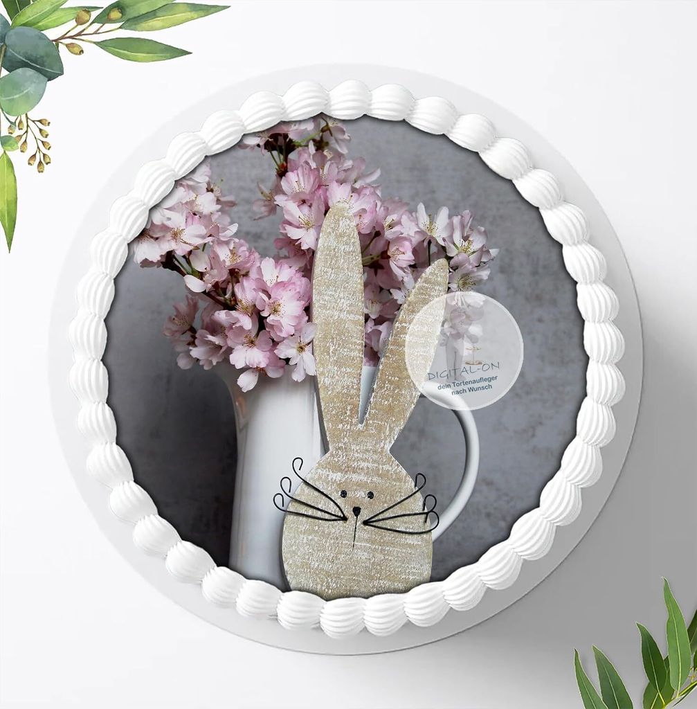 Für die Geburtstags Torte ein Tortenaufleger, Zuckerbild mit dem Motiv: Ostern, Essbares Foto für Torten, Fondant, Ø 20cm, 0043c
