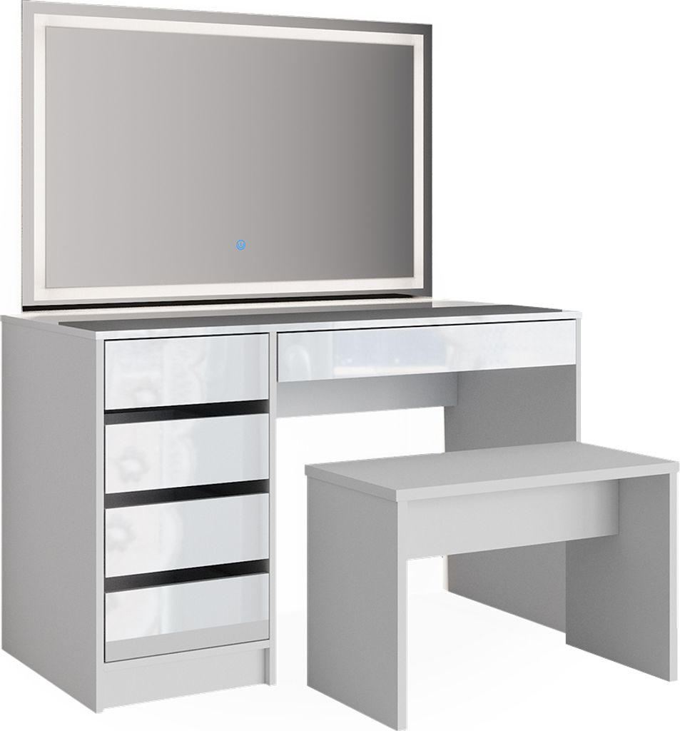 Toaletní stolek Vicco Sherry Bílá 120 cm se zrcadlem LED a Obrázek produktu 