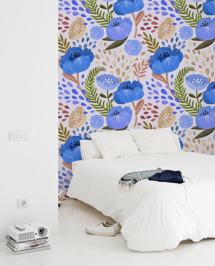 Coloray Fototapete 290x290 cm Vlies-Fototapete - UTENSIL MOPPY Vintage Floral