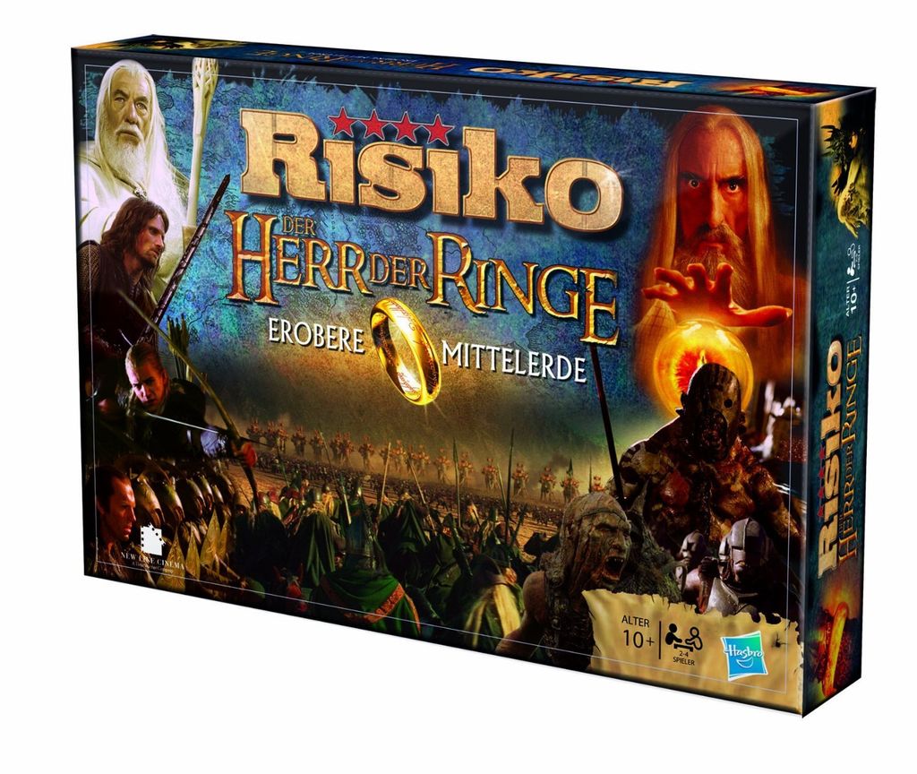 The image shows the box of the board game "Risiko - Der Herr der Ringe".