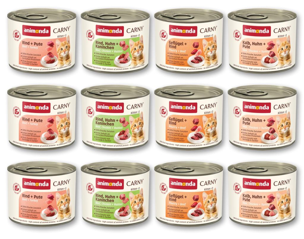 animonda Carny Kitten Nassfutter, 12 x 200 g, Getreidefrei, Produktbild 