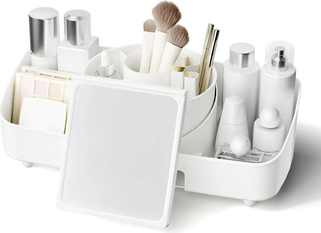 Organizer Cosmetici Rotante KOSEYA 360° - Bianco Crema Salvaspazio
