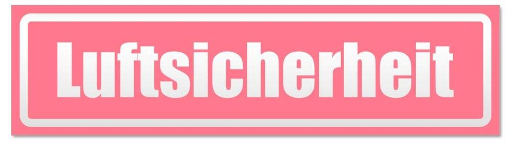 Kiwistar - Autoaufkleber - Hellrosa - 60 x 16 cm - Luftsicherheit invertiert - Hinweis Aufkleber Sticker für Auto, Kfz, Fahrrad, PKW, LKW