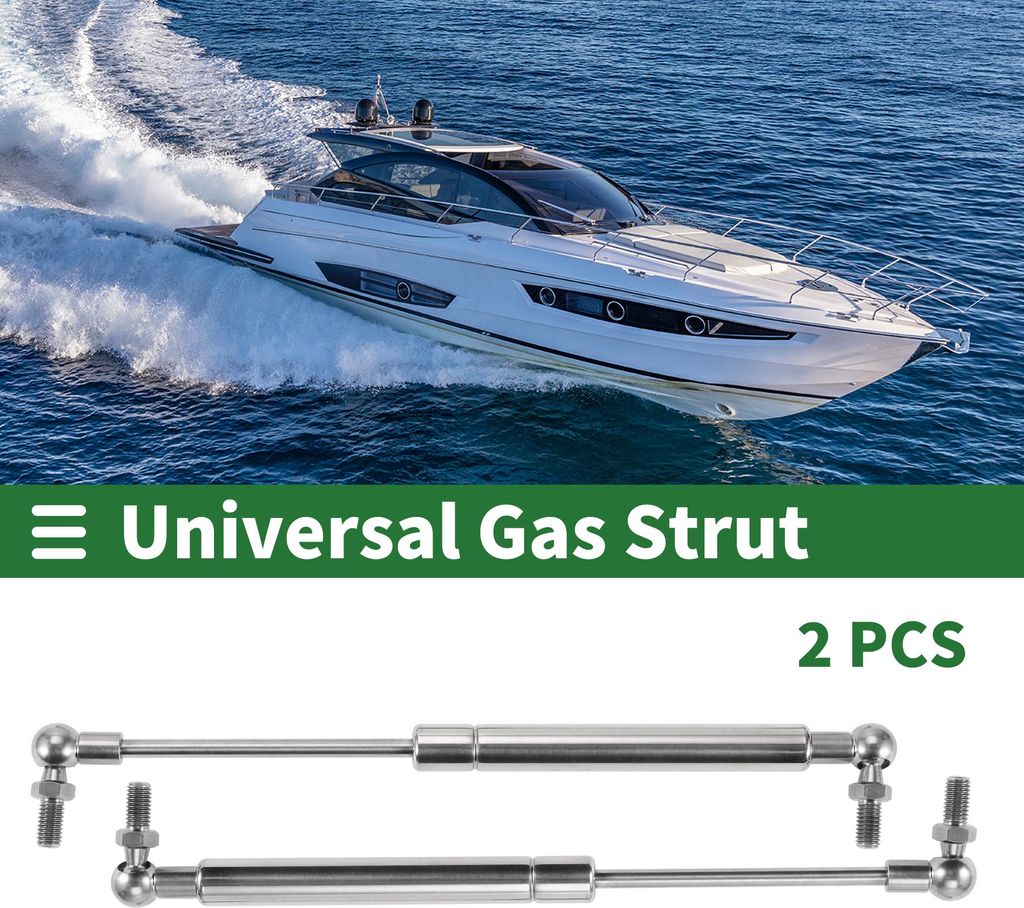 Universelle Edelstahl-Liftstützen Gasfeder 10 Zoll/254 mm 40 Pfund/180N/18 kg Edelstahl Silberfarben 2 Stück