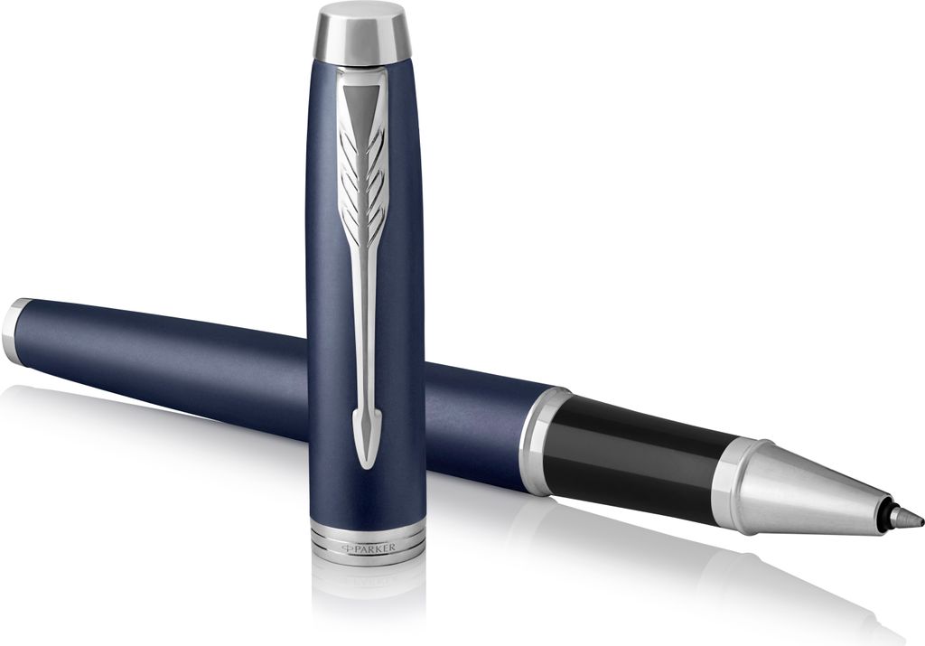 Parker IM Tintenroller | Matte Blue | feine Spitze | Schwarz | Geschenkbox