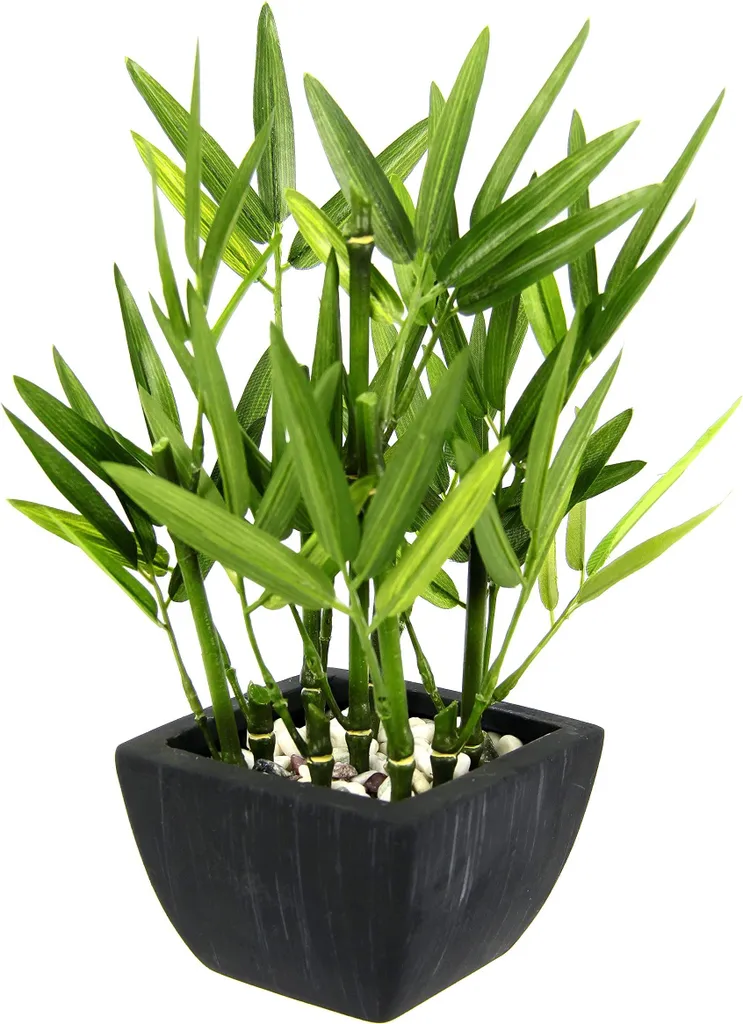 Bambou artificiel en pot 23 cm, l'alternative aux plantes mortes