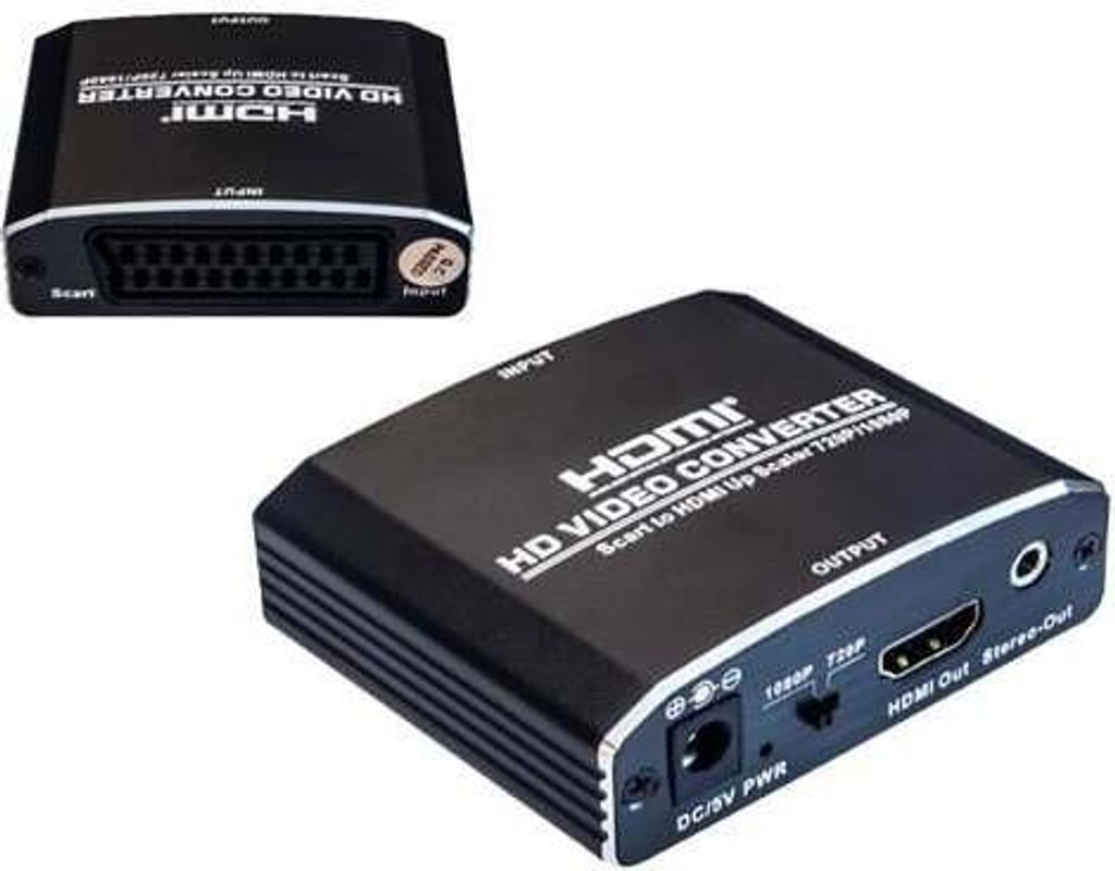 DINIC SCART-HDMI Adapter, Video und Audio analog auf HDMI bis 1080p@60Hz