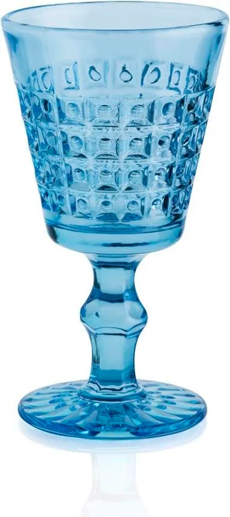 Set 6 Calici Windsor Azzurro 24cl | Calici in Vetro Colorato Pasta