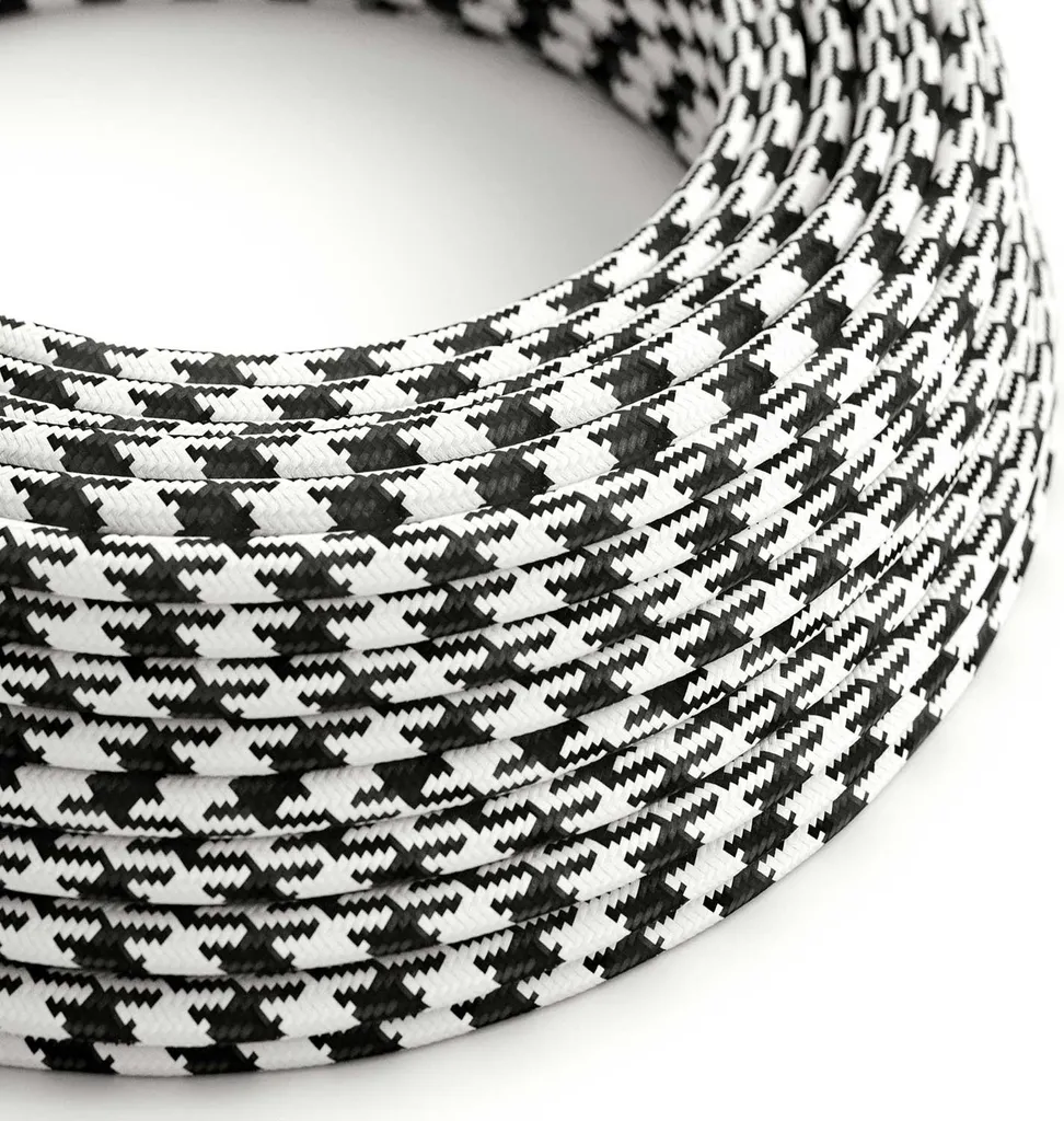 Rénover vos lampes avec le câble textile pied-de-poule 10m Creative-Cables
