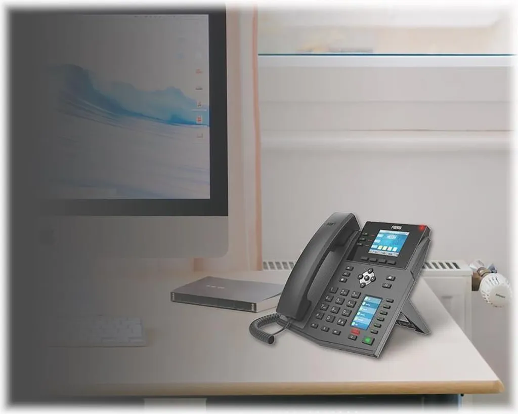 Fanvil X4U Telefono IP VoIP 12 Account SIP | Doppio Display Gigabit