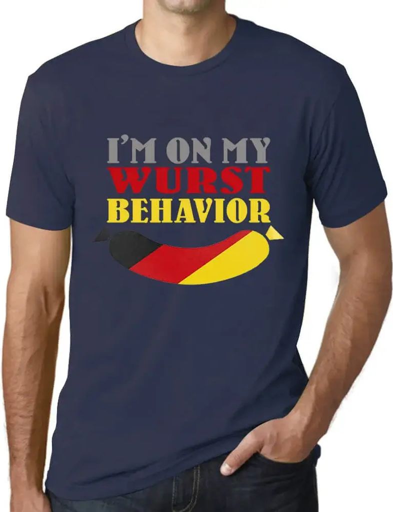 Herren Grafik T-Shirt Wurst Behavior Öko-Verantwortlich Vintage Jahrgang Kurzarm Lustige Druck Geburtstag Geschenk Mann