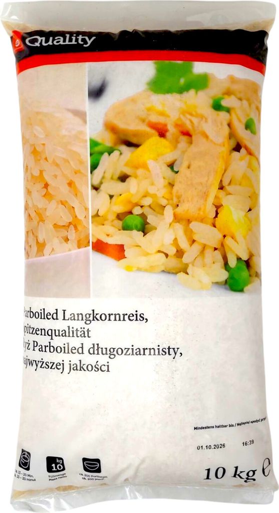 TGQ Parboiled Langkornreis 10 kg Reis Vorrat Gastro Produktbild 
