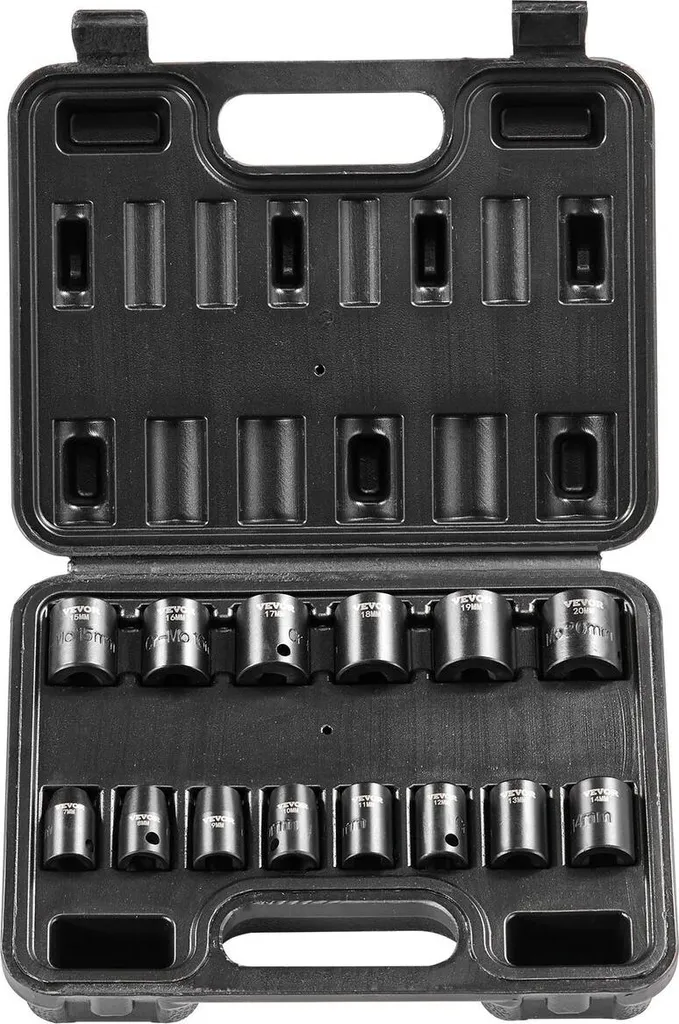 Kit Bussole Impatto 3/8 per Fai-da-te e Garage - 14 Pezzi Kit