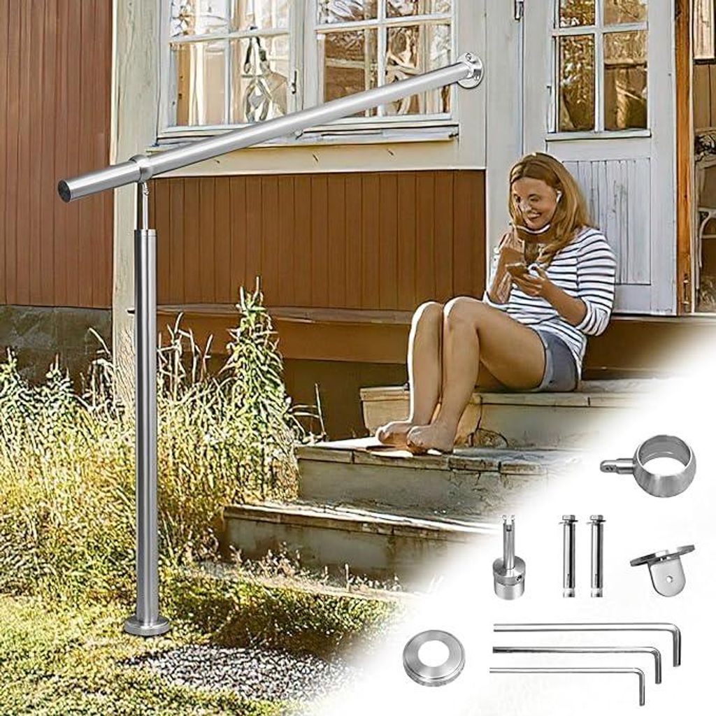 Handlauf Edelstahl, Treppengeländer außen, Winkel Produktbild 