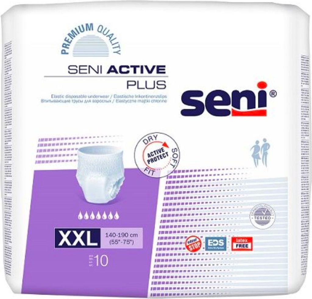 4x Seni Active Plus Inkontinenzpants - 10 Stück - XXL - Produktbild 