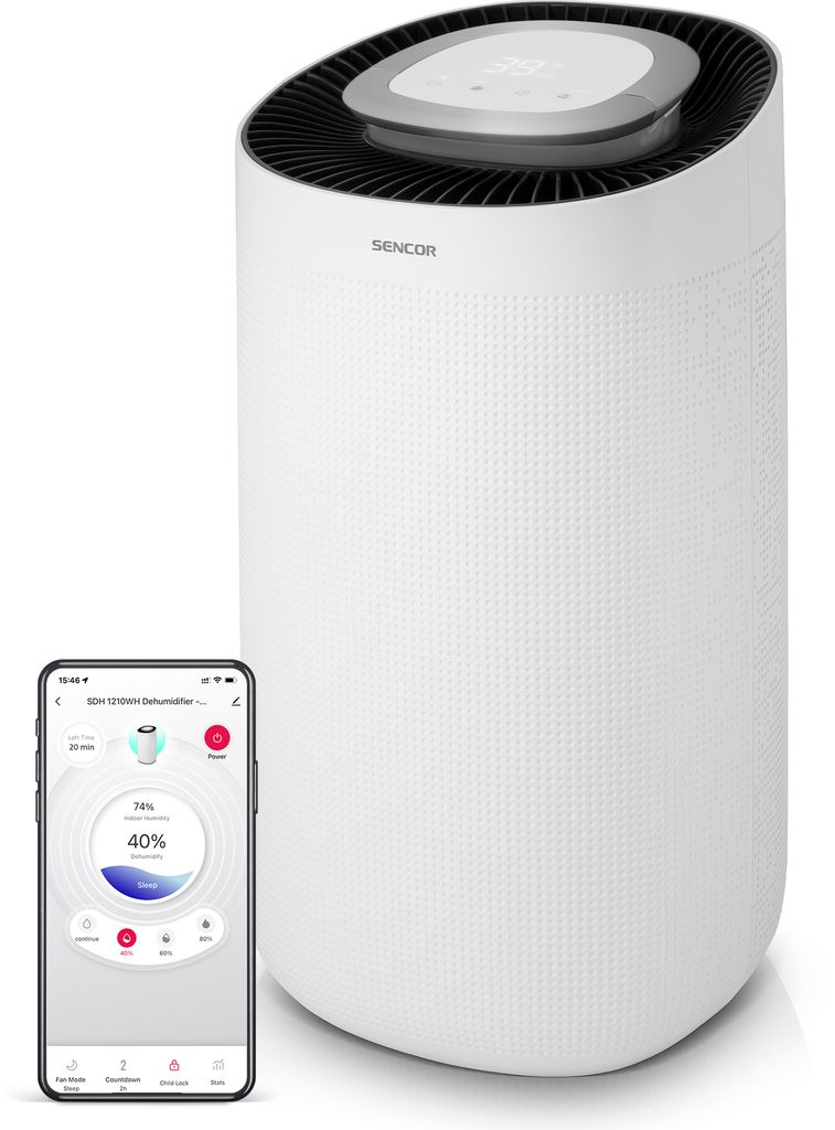 SENCOR SDH 1210WH Inteligentný odvlhčovač a čistička Obrázok produktu 
