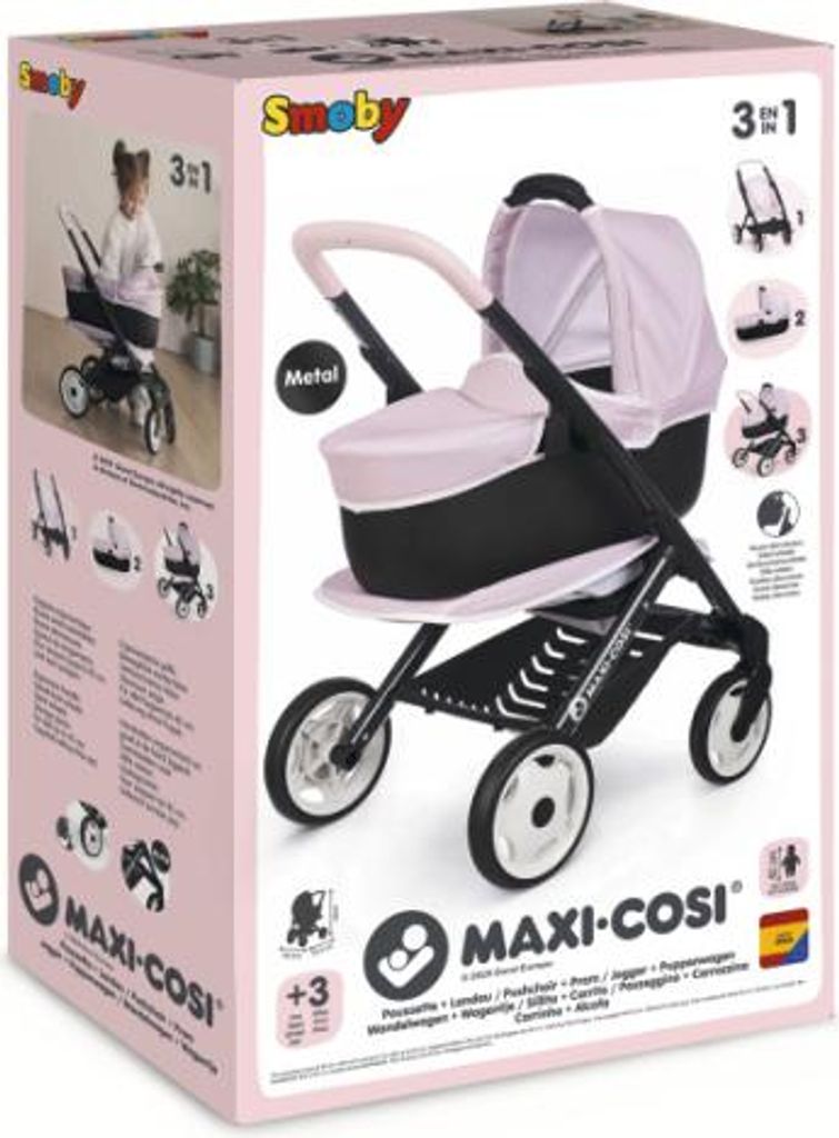 Maxi-Cosi 3-in-1 kinderwagen voor poppen, roze-zwart, vanaf Productafbeelding 
