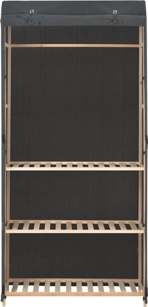 vidaXL 3-stufiger Kleiderschrank Grau 79 x 40 x 170 cm Stoff