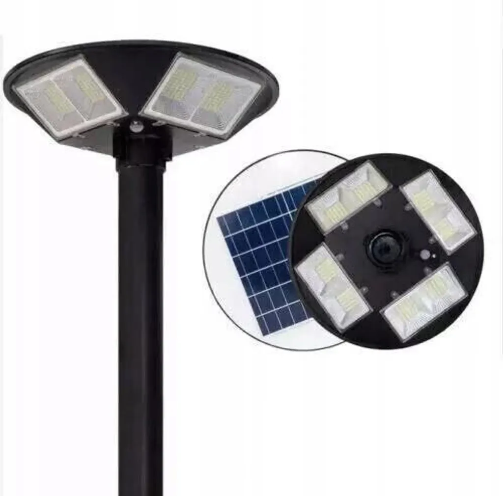 Réverbère solaire 2000W pour jardin avec éclairage panoramique 360°