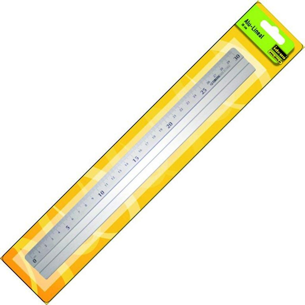 Idena - Aluminium-Lineal mit 30 cm Länge, Millimeter- und Zentimeter-Skalierung, silber, für Schule, Büro und Freizeit