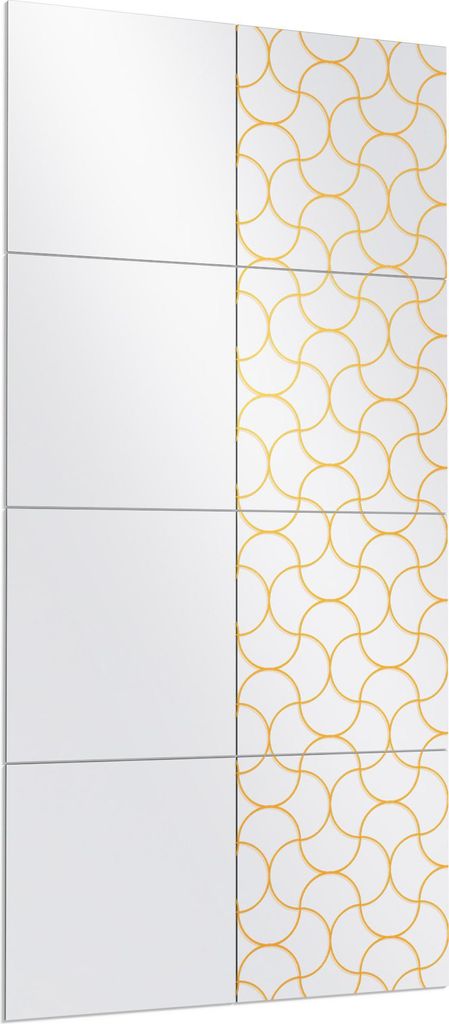 DEQORI Wandspiegel Puzzle 60x120 cm 'Geometrisches Netz' Spiegel Ganzkörperspiegel