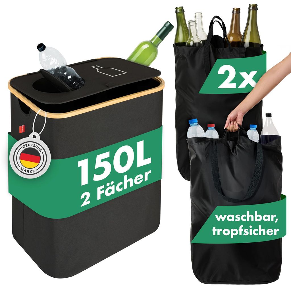 Blumtal Pflandflaschen Sammelbehälter 150L mit 2 Fächern - Produktbild 