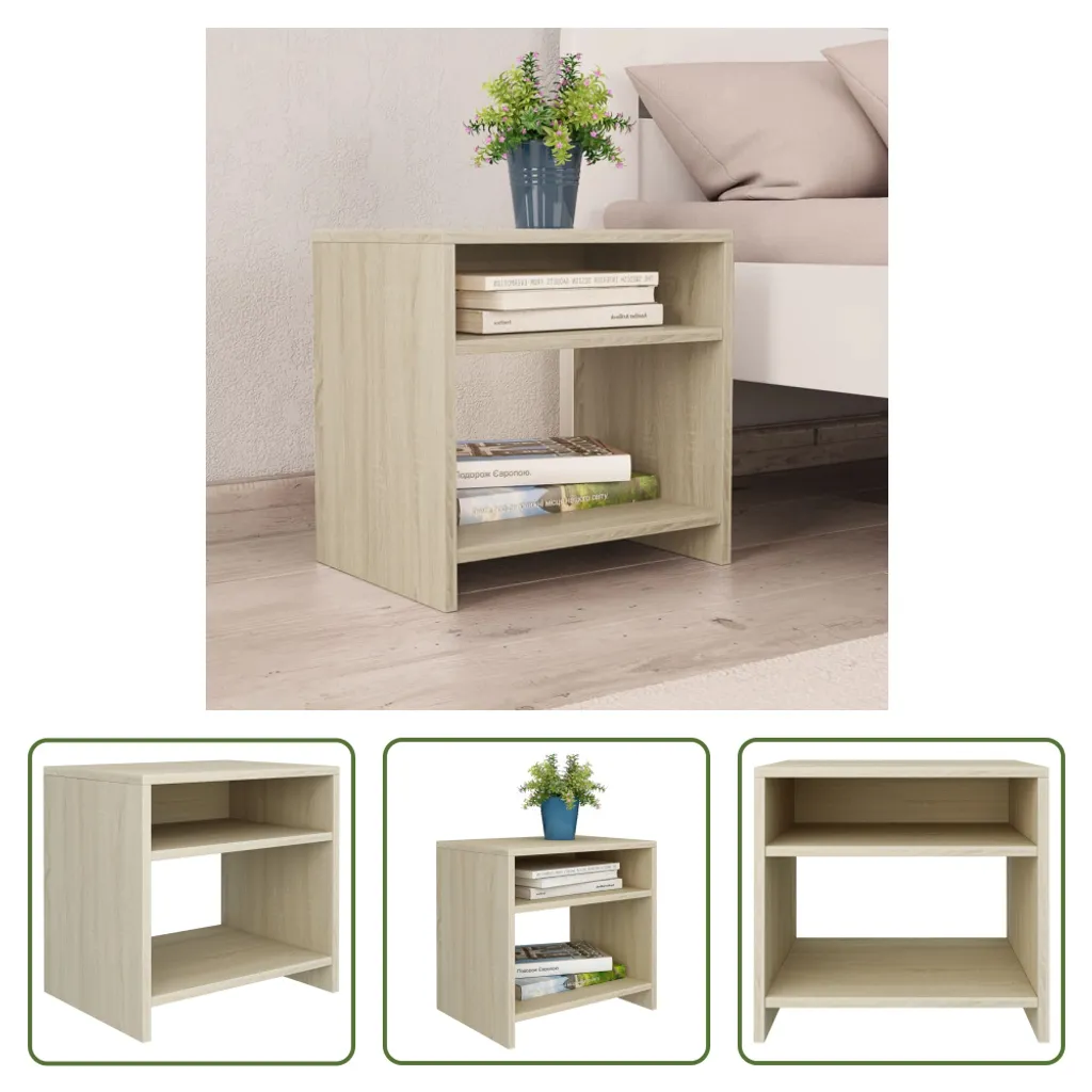 Table de chevet compacte aspect bois chêne Sonoma durable - 7