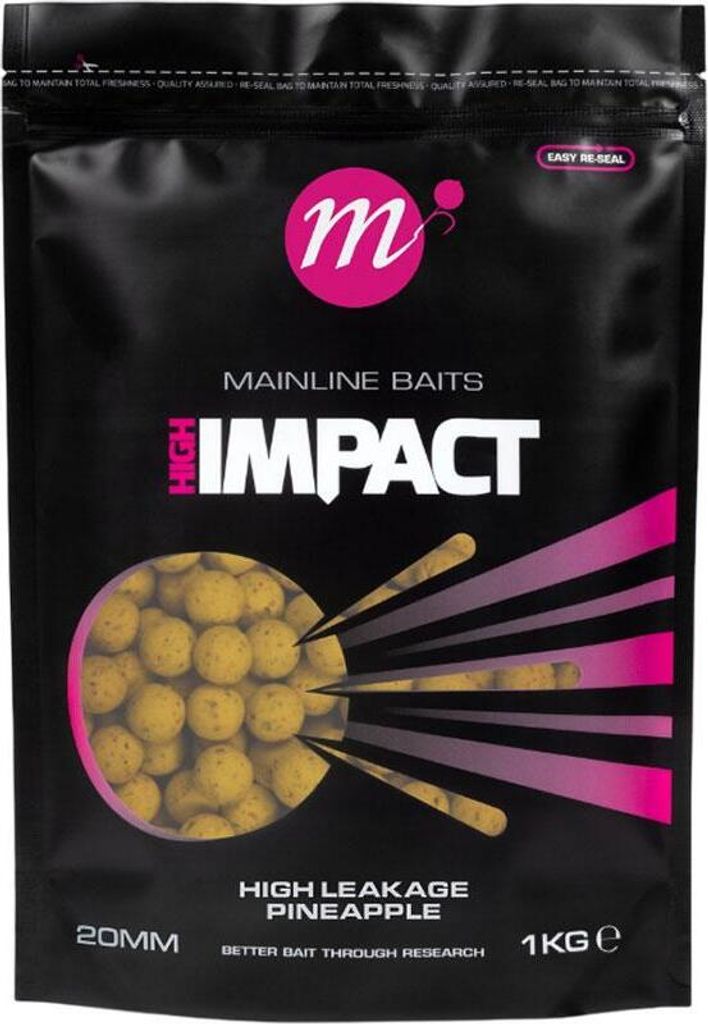 Mainline Baits Hi Impact Boilies High Leakage Pineapple 1 kg 20 mm