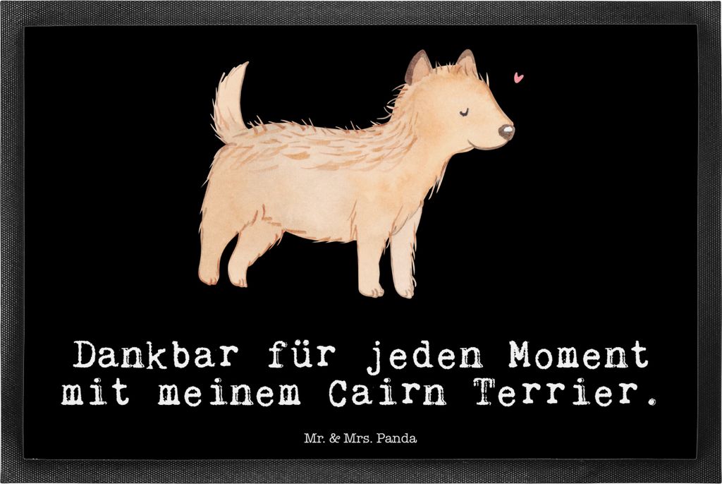 Mr. & Mrs. Panda fußmatte Cairn Terrier Moment 40 x 60 cm - Schwarz - Geschenk, Schmutzfangteppich, Gummimatte, Bodenvorleger, Schmutzmatte, Fußa...