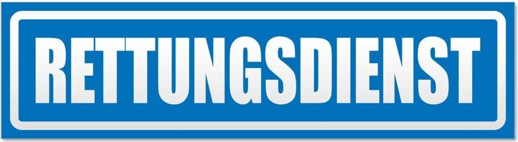 Kiwistar Rettungsdienst invertiert Magnetschild Schild magnetisch - 20cm Blau - Magnetfolie für Auto PKW Kfz