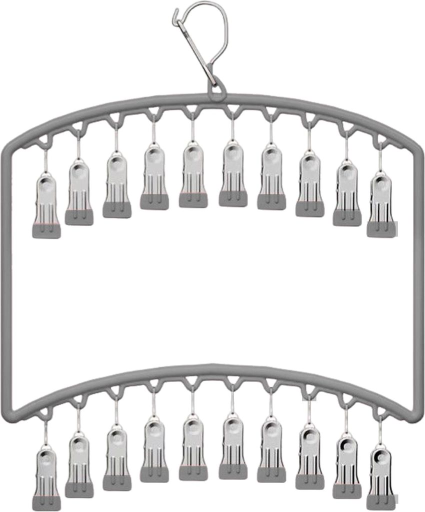 Socken-Wäscheständer aus Metall, winddichtes Design, 20 Clips, Kleiderbügel-Trockner, für drinnen und draußen