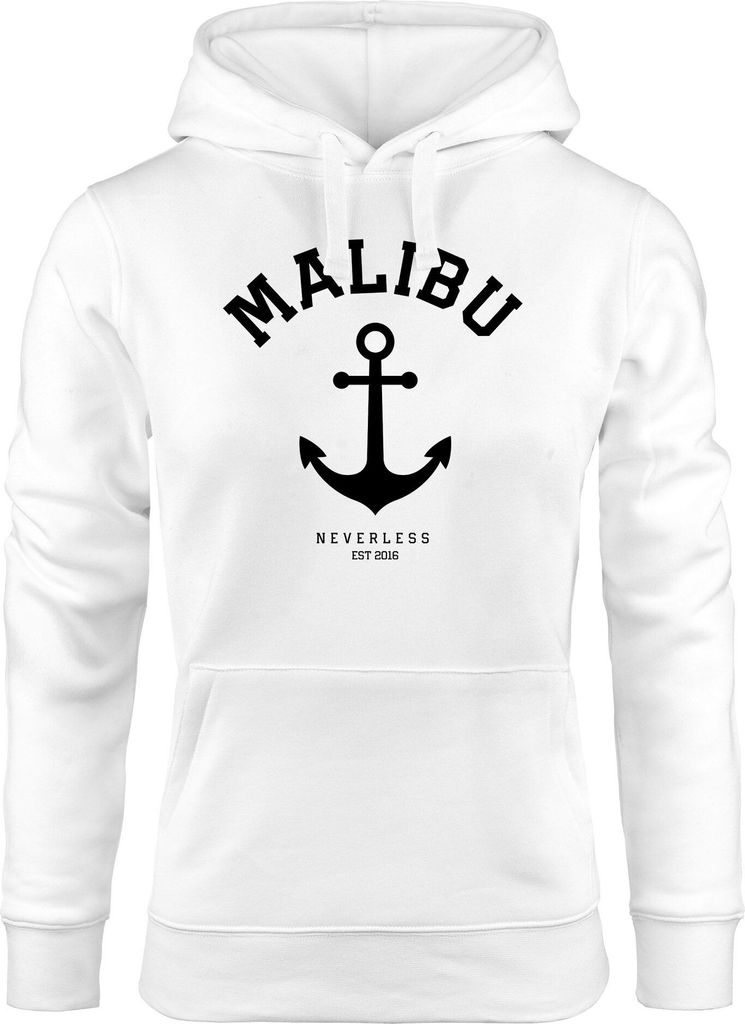Hoodie Damen Anker Malibu Anchor Kapuzen-Pullover Neverless weiß S