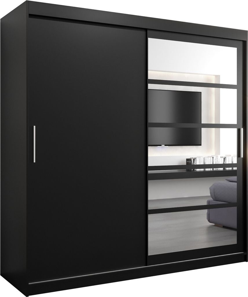Kleiderschrank, Schiebetürenschrank Schlafzimmer, Schrank mit Spiegel ROMA 1 200 cm