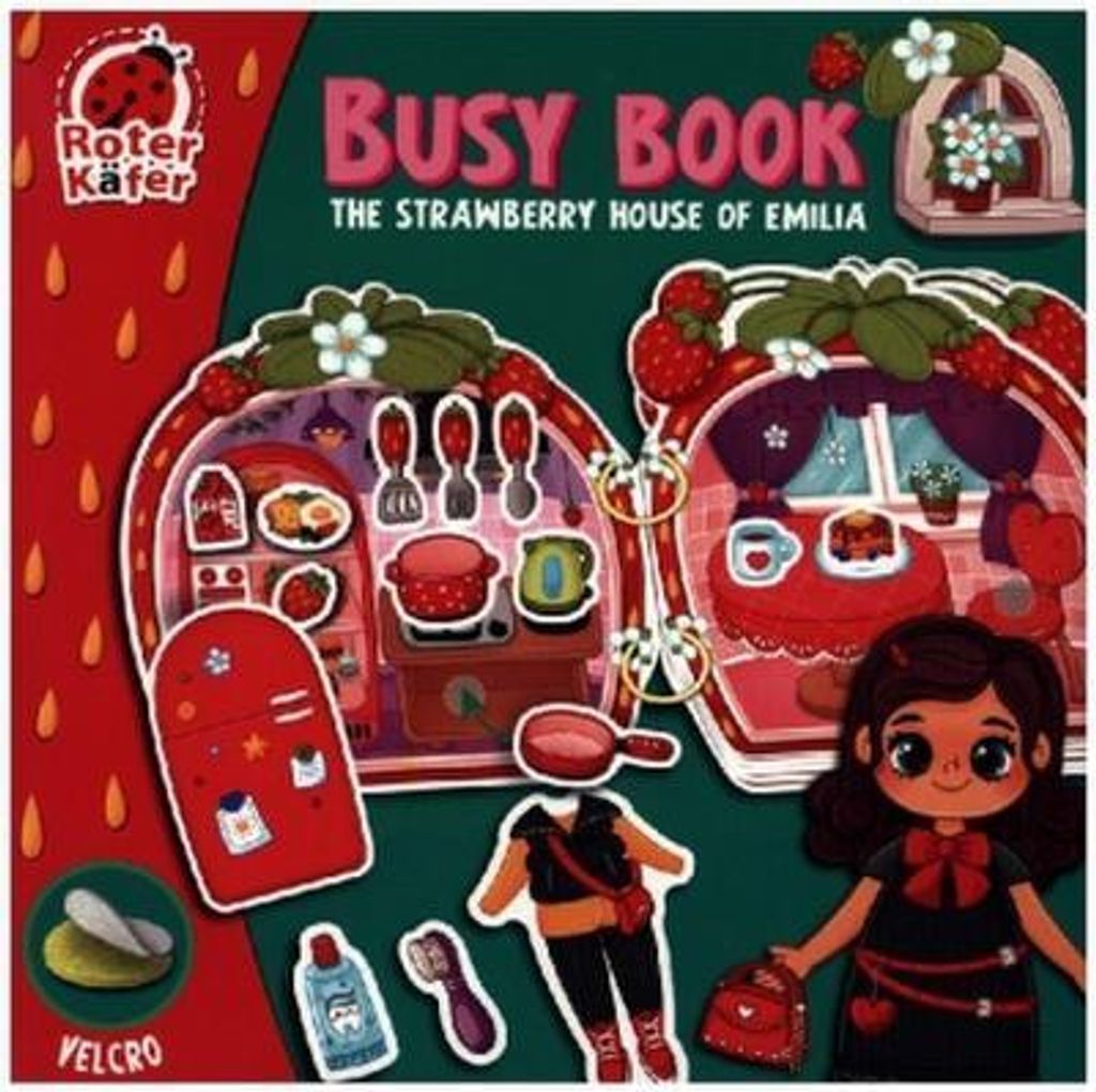 Lernspiel Roter Käfer Busy Book mit Klettverschluss Emilias Erdbeerhaus RK1170-01