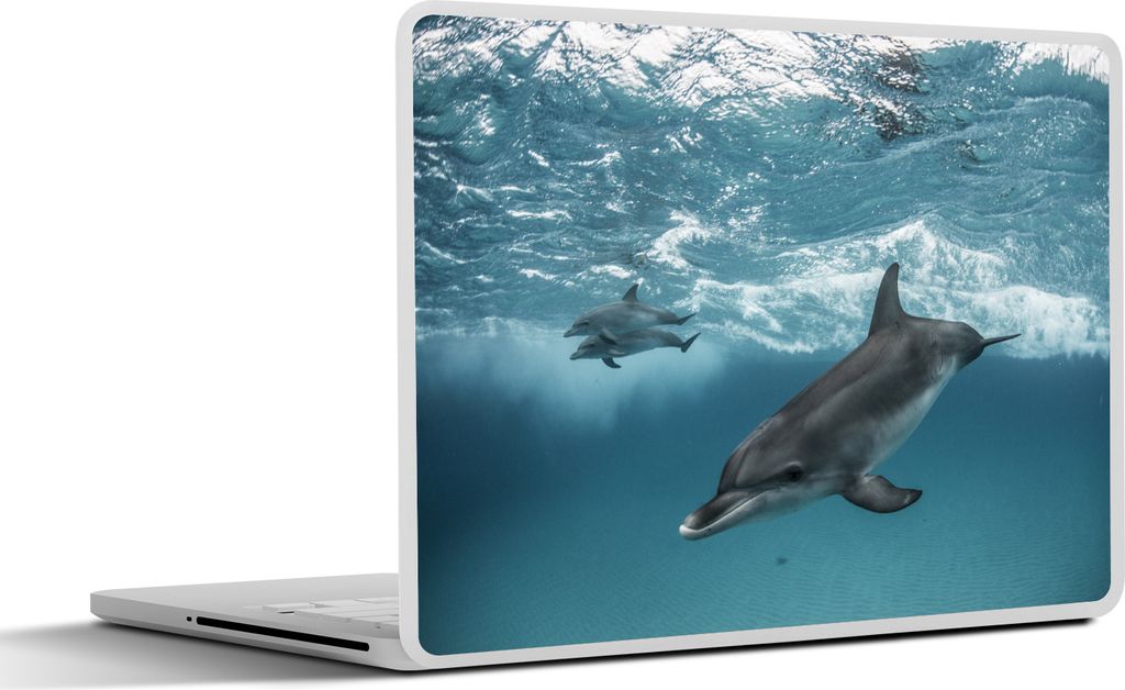 MuchoWow Laptop Aufkleber Sticker Cover Delfin - Wasser - Meer 31x22.5 cm - Laptop-Deko