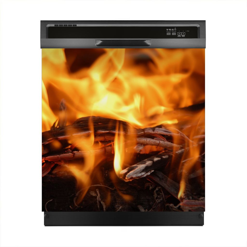 Magnete Dekorative 60x60 cm Küche Magnetmatte Spülmaschine - Grill Feuer Glut