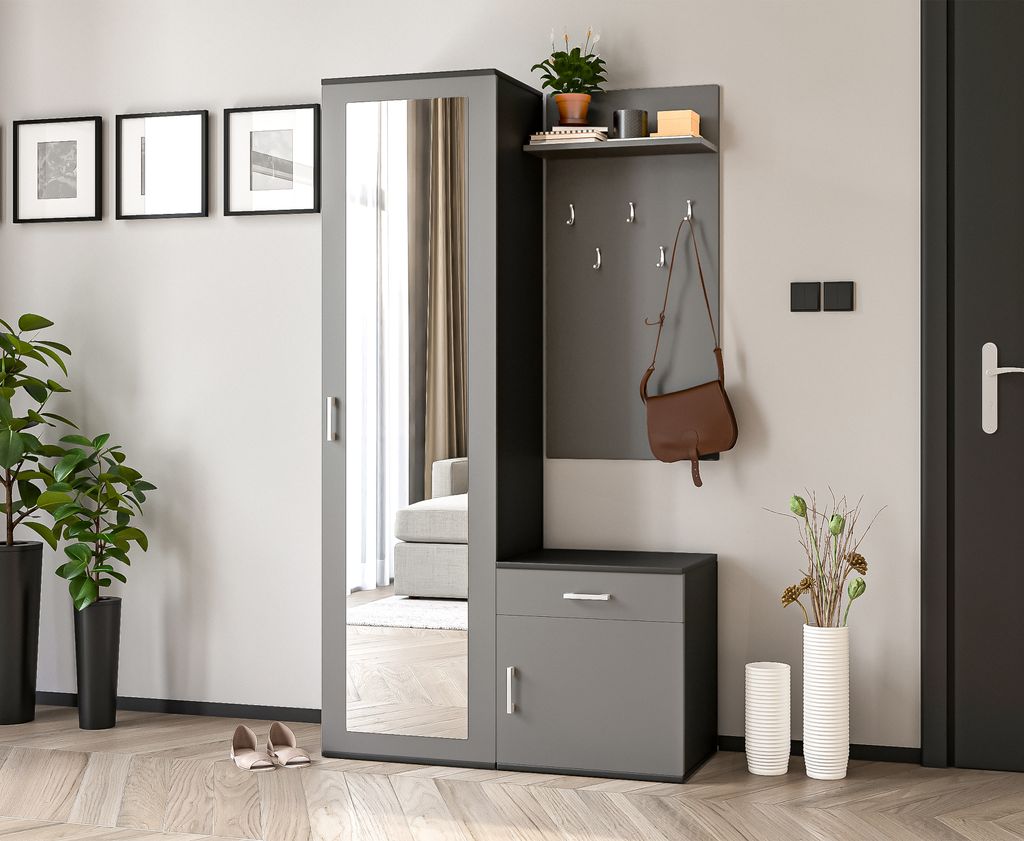 AX LIVING Garderobe mit Spiegel Magnola – 100 cm Breit, Produktbild 
