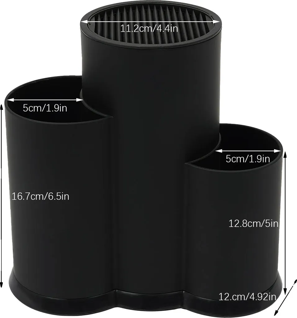 Blocco Coltelli Universale Nero - Ceppo Multifunzione Cucina Moderna