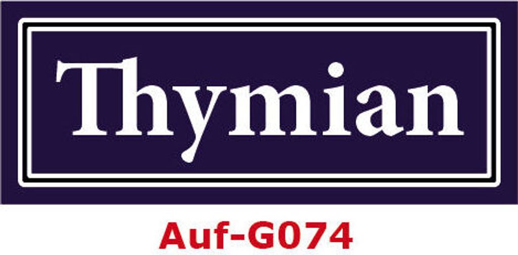 100 Stück Gewürzaufkleber Thymian 40x16mm Gewürzetiketten Sticker Lebensmittel (Auf-G074)
