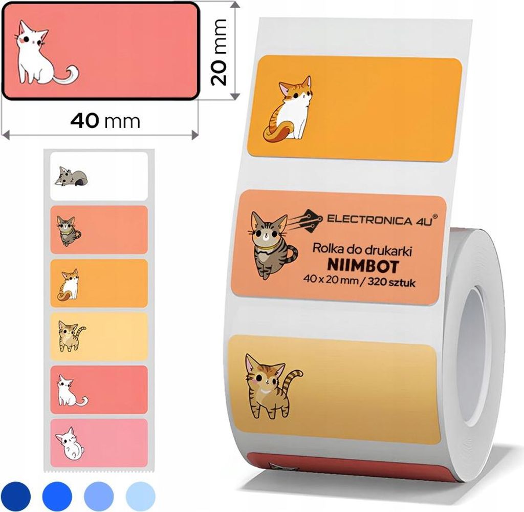 Selbstklebende Etiketten Thermosticker Niimbot B1 B4 B21 B21_Pro B3S B31 40x20