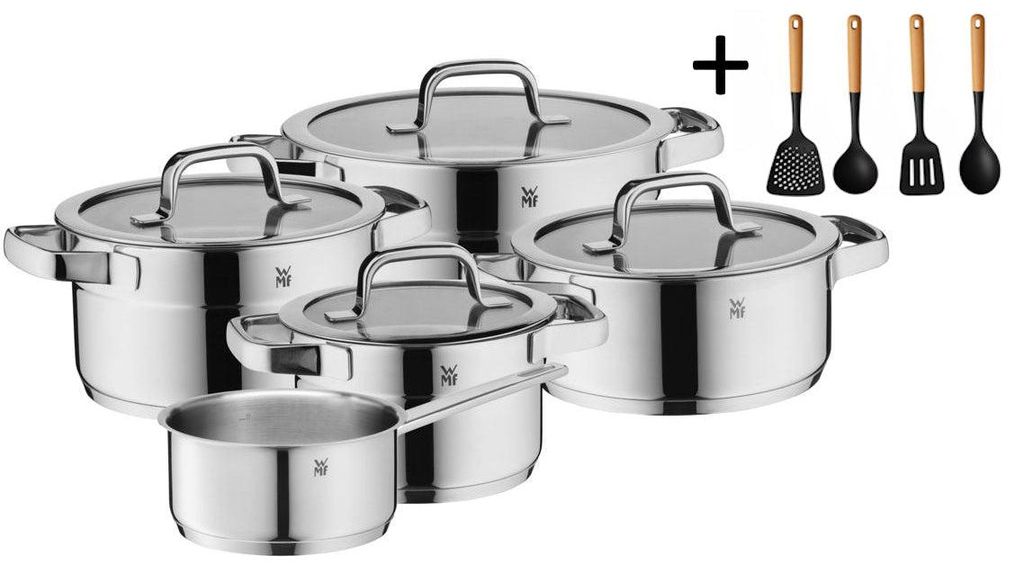 WMF Topfset Compact Cuisine - 5-teilig - Inklusive GRATIS Cookinglife Kochgeschirr Set - Kochtopf ø 16, 16, 20 und 20 cm sowie Stielkasserolle ø ...