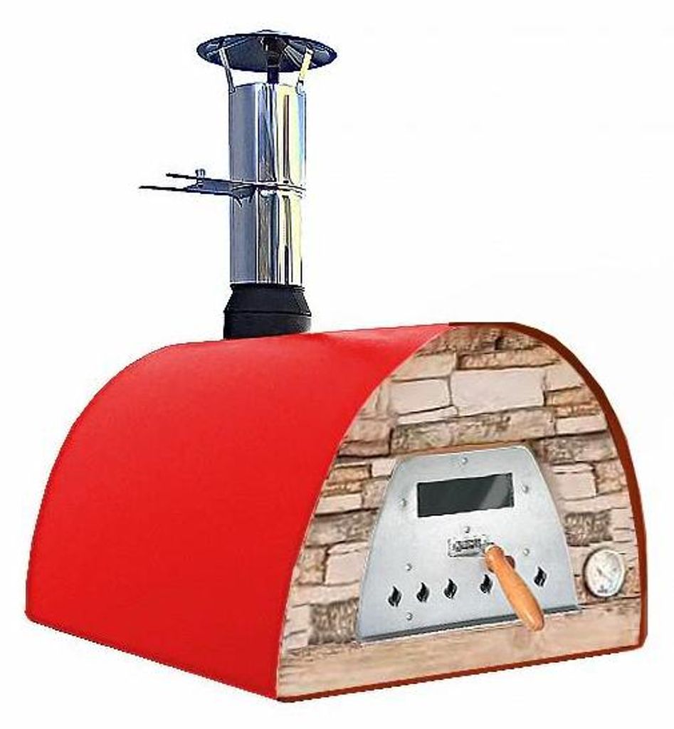 Veloce Pro 70 Holzbackofen – Schieferfront Terrakotta Ofenfarbe: rot Ofengestell: Gestell Atlas schwarz