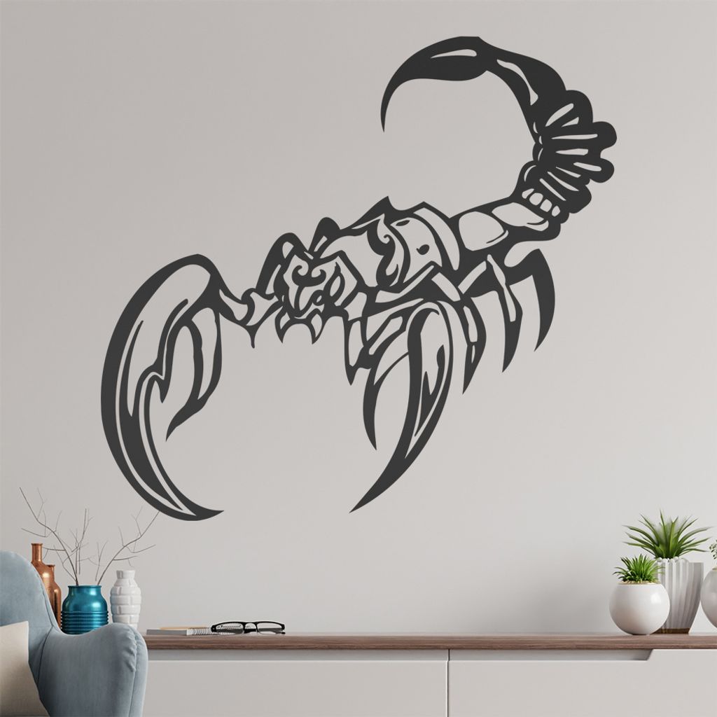 Skorpion Wandtattoo in 6 Größen - Wandaufkleber Wall Sticker - Dekoration, Küche, Wohnzimmer, Schlafzimmer, Badezimmer