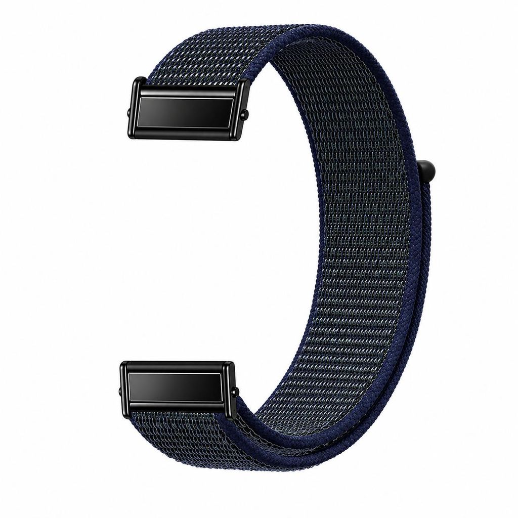 Armband für Fitbit Charge 5 Fitness Uhrenarmband aus Nylon Klettverschluss Sport atmungsaktiv verstellbar weich - Dunkelblau