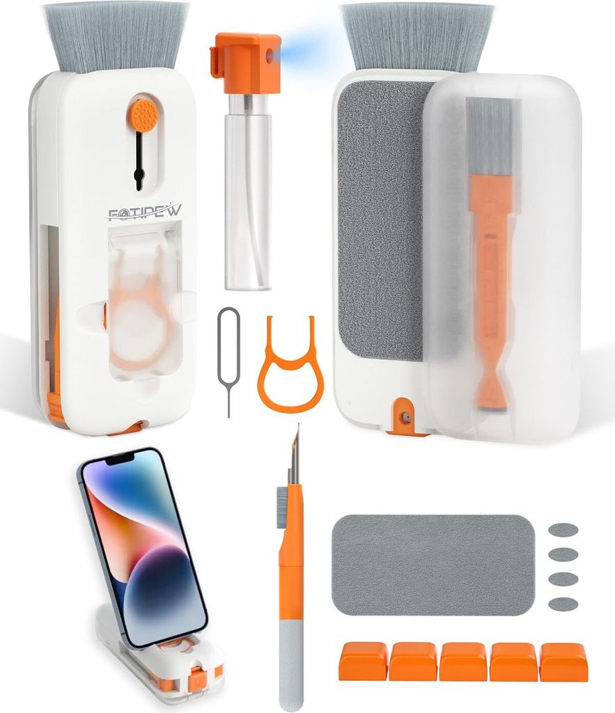 Reinigungsset,12 in 1 Handy reinigungsset mit Bürste Keyboard Cleaner, Laptop Cleaner for Tablet,Computer, PC-Monitor, Kamera mit Spray mit Patent
